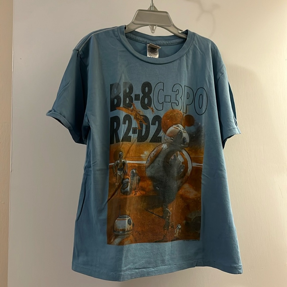 Boys Star Wars BB-8 C-3PO R2-D2 Junk Foods brand Short Sleeve Shirt size S (6-7)